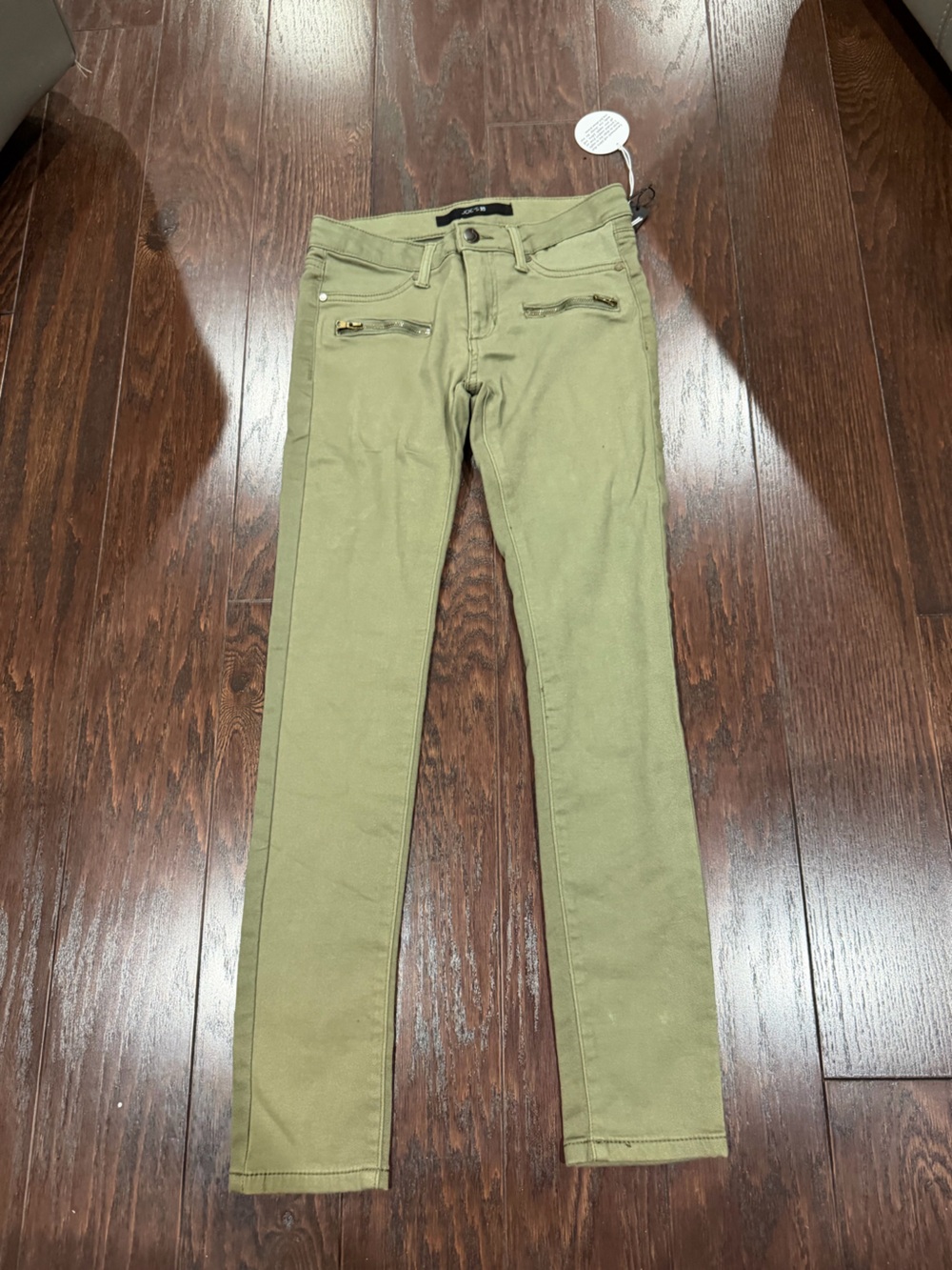 Joe's Jeans Jegging Girl Size 14 Button Elastic Waistband Olive Green NEW
